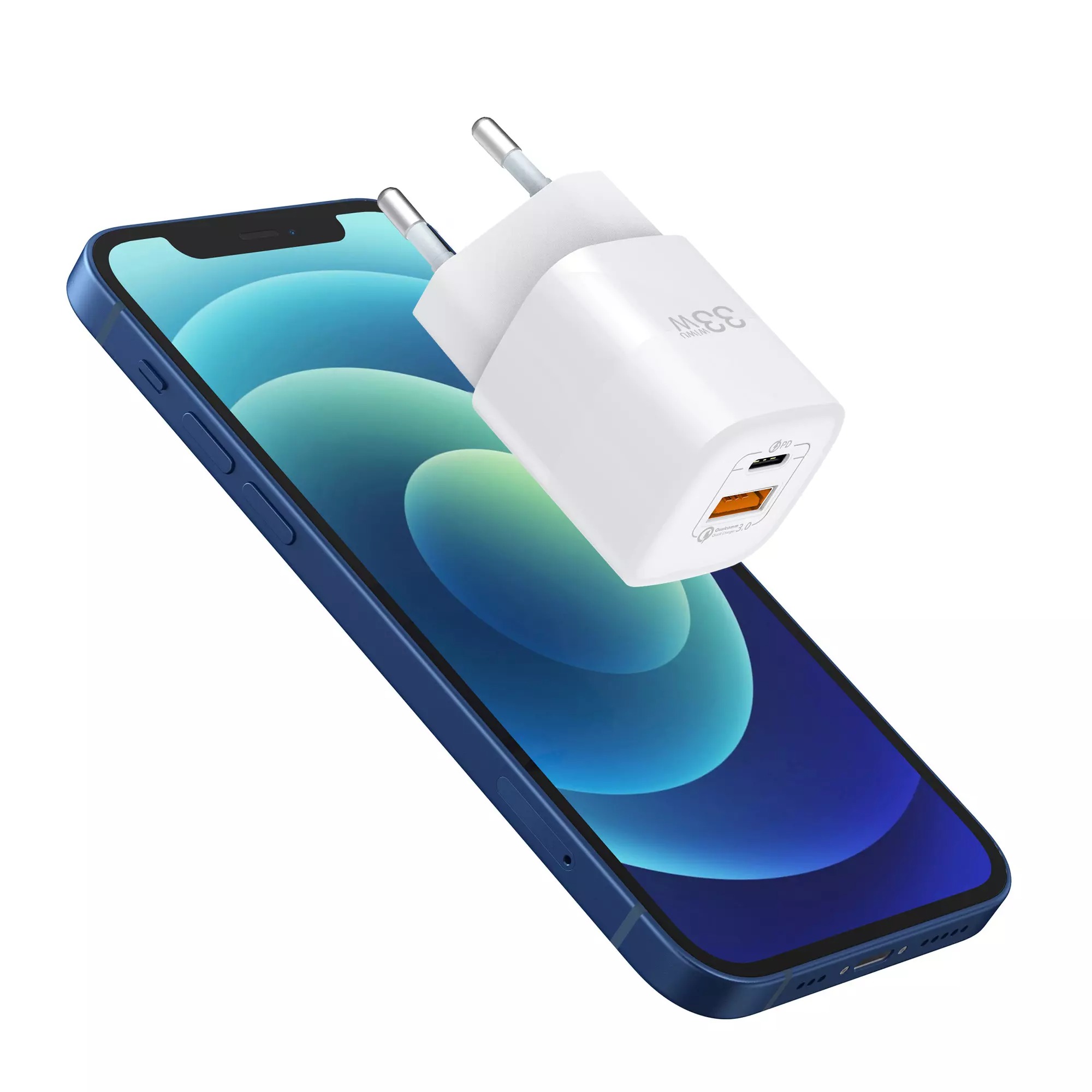Сетевое зарядное устройство WiWU 33W RY-U33 A+C EU Plug White