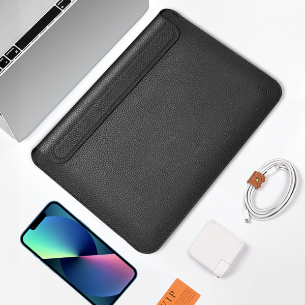 Чехол для ноутбука Wiwu 16" Geniunie Leather Laptop Sleeve Black