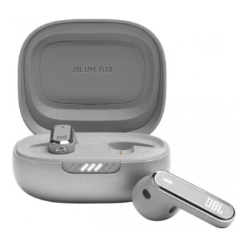 JBL Live Flex True Wireless Noise Cancelling Earbuds Silver