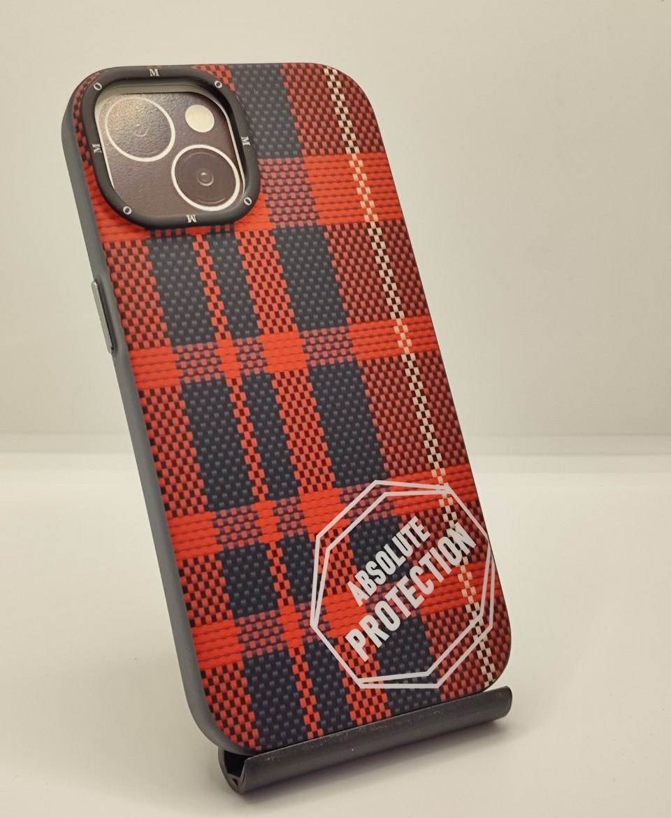 Mikwer Fang Luen для iPhone 15 Plaid red F02